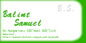 balint samuel business card